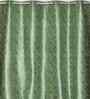 Green Poleyster Camrin Leaves 5 Feet Semi Transperency Ring Top Window Curtains 2Pcs