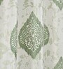 Green Poleyster Camrin Leaves 5 Feet Semi Transperency Ring Top Window Curtains 2Pcs