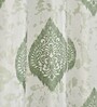 Green Poleyster Camrin Leaves 9 Feet Semi Transperency Ring Top Long Door Curtains 2Pcs
