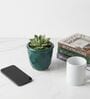 Green Ceramic 4-Inch Flower Pot