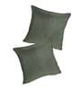 Green Solid Jute 18 x 18 Inch Cushion Covers (Set of 2)
