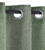 Green Premium Jute Solid 7ft Light Filtering Eyelet Longdoor Curtain (1 Pc)