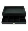 Green Leather Storage Tray for Office Hotel or Home, A Serving Tray with Drawer and Storage Space