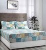 Green Assorted 200 TC Cotton King Bedsheet With 2 Pillow Covers,2 Bath Towels and Box