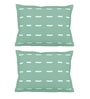 Green Patterned 300TC Cotton 27 x 18 Inches Pillow Covers (Set of 2)