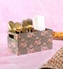 Green Rose Mdf Wood Square 1 Pcs Cutlery Holder