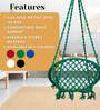 Round Fabric Swing in Green Colour with Chain