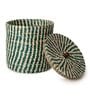 Green Sabai Grass Multi Purpose  Basket With Lid