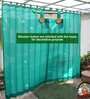 Green HDPE Semisheer 4.5 Feet Rod Pocket Curtain (Set of 2)