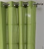 Green Cotton Solid 7 Ft Light Filtering Eyelet 1 Door Curtain
