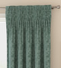Green Abstract Cotton 7 Ft Light Filtering Pinch Pleat Door Curtains (Set of 2)