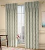 Green Abstract Poly Cotton 9 Ft Light Filtering Pinch Pleat Door Curtains (Set of 2)