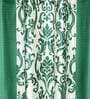 Green Floral Polyester 7 Ft Semisheer Eyelet Door Curtains (Set of 2)