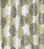 Green Floral Polyester 9 Ft Semisheer Eyelet Door Curtains (Set of 2)