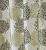 Green Floral Polyester 9 Ft Semisheer Eyelet Door Curtains (Set of 2)