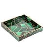 Green Engineered Wood Square Serving Tray