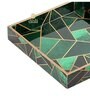 Green Engineered Wood Square Serving Tray