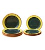 Sea Green & Yellow (Set of 12) Ceramic Dinner Set