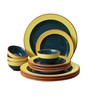 Sea Green & Yellow (Set of 12) Ceramic Dinner Set