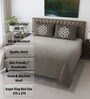 Green Shade Abstract 400 TC Cotton SuperKing Sized Double Bedsheet with 2 Pillow Covers Luxury Series Collection