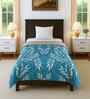 Green Shade Cotton Floral 300 GSM Single Bed Cotton Comforter