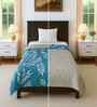 Green Shade Cotton Floral 300 GSM Single Bed Cotton Comforter