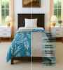 Green Shade Cotton Floral 300 GSM Single Bed Cotton Comforter