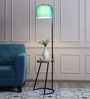 Droplet Green Fabric Shade Shelf Floor Lamp With Metal Base