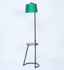 Droplet Green Fabric Shade Shelf Floor Lamp With Metal Base