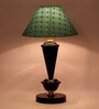 Green Shade Table Lamp With Metal Base