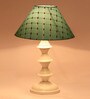 Green Shade Table Lamp With Metal Base