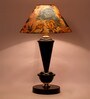 Multicolor Shade Table Lamp With Metal Base