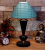 Green Shade Table Lamp With Metal Base