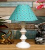 Green Shade Table Lamp With Metal Base
