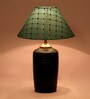 Green Shade Table Lamp With Terracotta Base