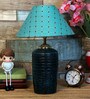 Green Shade Table Lamp With Terracotta Base
