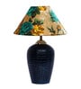 Multicolor Shade Table Lamp With Terracotta Base
