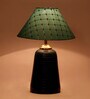 Green Shade Table Lamp With Terracotta Base