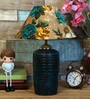 Multicolour Shade Table Lamp With Terracotta Base