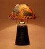 Multicolor Shade Table Lamp With Terracotta Base
