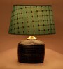 Green Shade Table Lamp With Terracotta Base