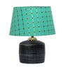 Green Shade Table Lamp With Terracotta Base