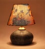 Multicolor Shade Table Lamp With Terracotta Base