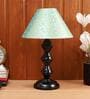 Green Shade Table Lamp With Black Base