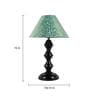 Green Shade Table Lamp With Black Base