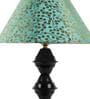 Green Shade Table Lamp With Black Base