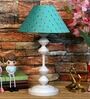 Green Shade Table Lamp With Metal Base