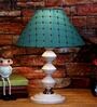 Green Shade Table Lamp With Metal Base