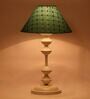 Green Shade Table Lamp With Metal Base