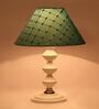 Green Shade Table Lamp With Metal Base